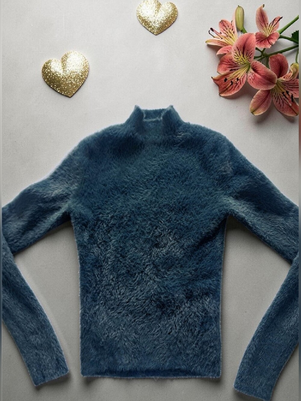 Babaton Teal Fluffy Sweater